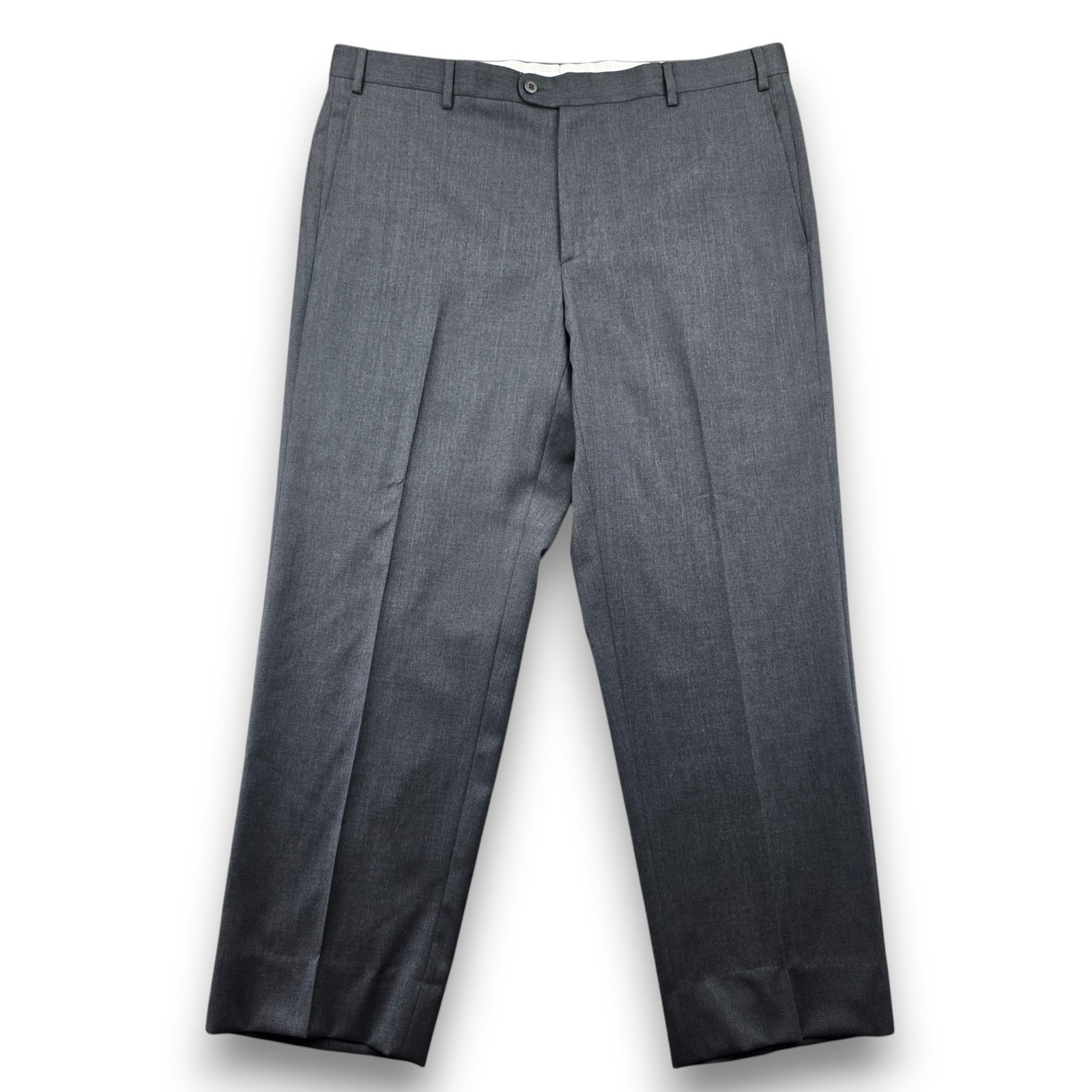 Zanella Todd Dress Pants Mens 40 Gray Excellent Flat Front Wool Made In Italy